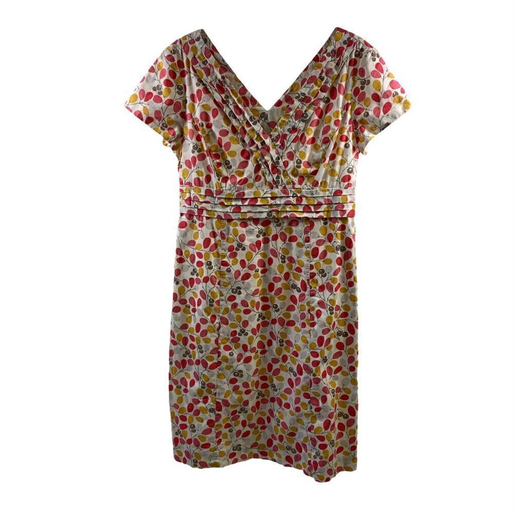 Boden Floral V Neck Cap Sleeves Dress Size 8L